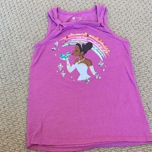 Disney Girls Purple Tank Top with Sequin Princess Detail